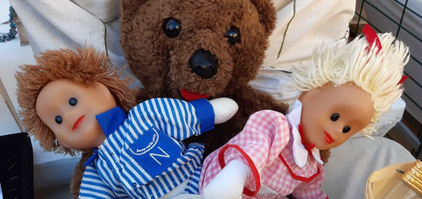 peluches vintage : nounours, nicolas et pimprenelle